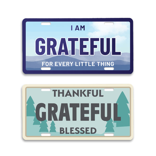 Grateful License Plate Set: Thankful & Grateful (Pack of 2)