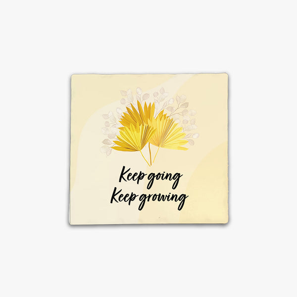 Inspirational Square Ceramic Fridge Magnets: Keep Growing