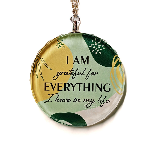 Grateful Round Glass Ornament: Gratitude