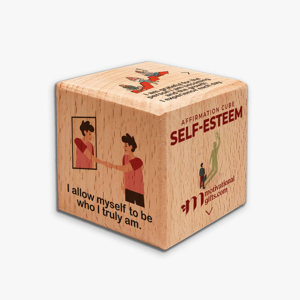 Affirmation Wooden Cube: Self Esteem