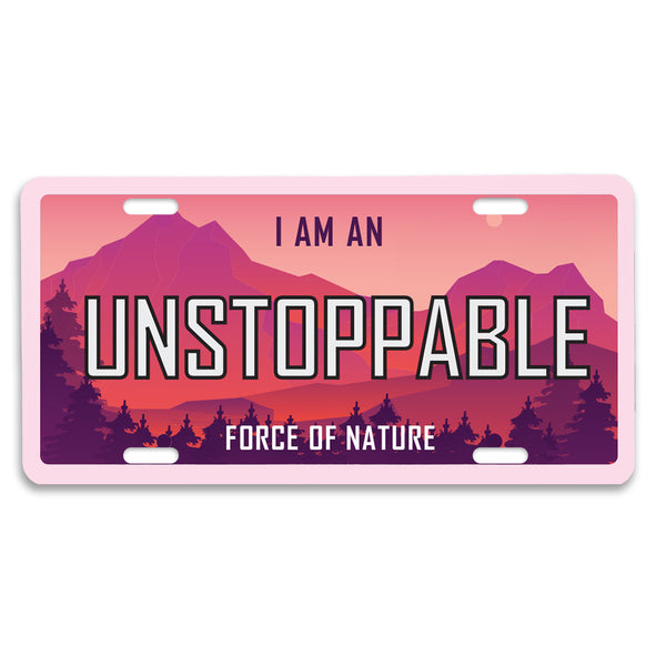 Affirmation License Plate: Unstoppable