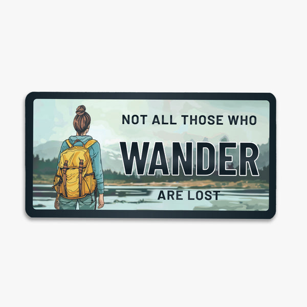 Travel License Plate Fridge Magnet: Wander