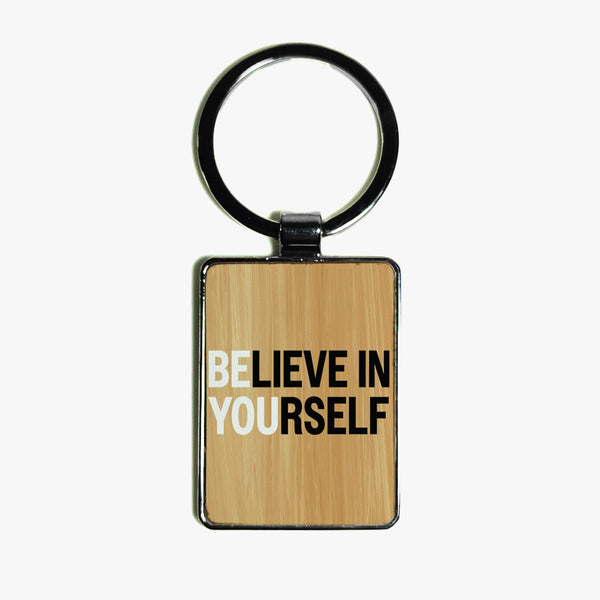 Positivity Wooden Keyring: Believe in Yourself