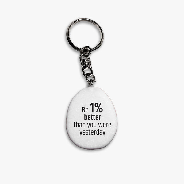 Oval Marble Keychain: 1% Better