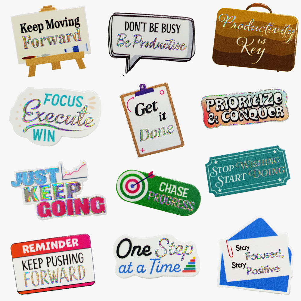 Productivity Sticker Set : Get Things Done (Silver) – Motivational Gifts