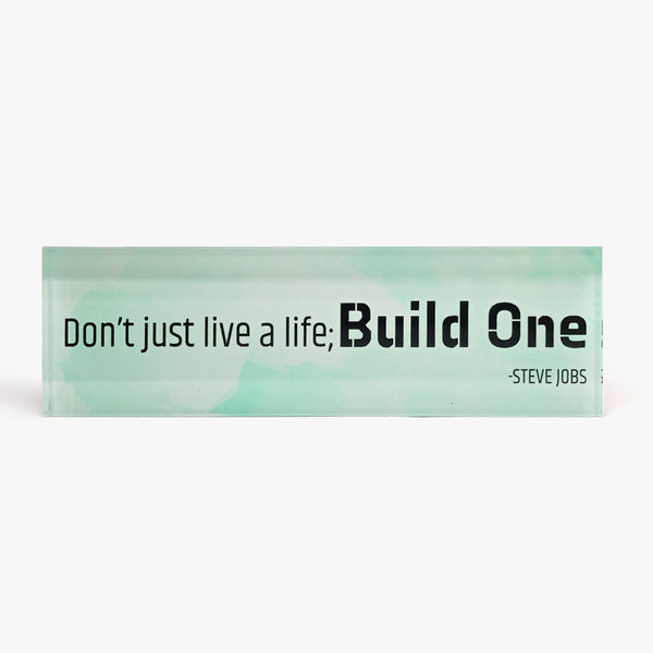 Positivity Panoramic Glass Block: Build a Life