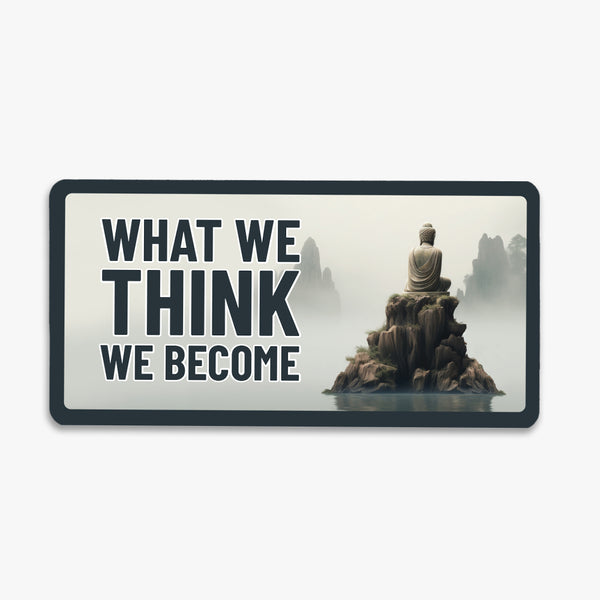 Zen License Plate Fridge Magnet: Think