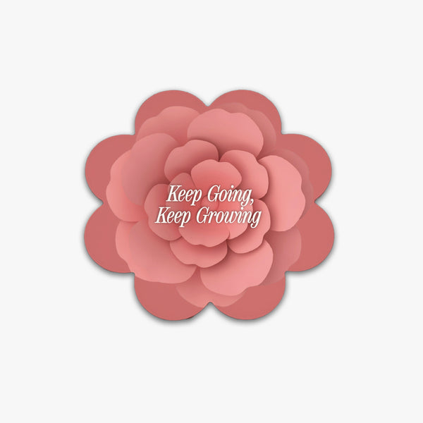Positivity Flower Ceramic Coaster: Keep Going Keep Growing