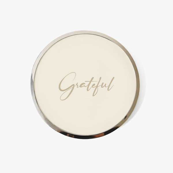 Gratitude Leather Coaster: Grateful