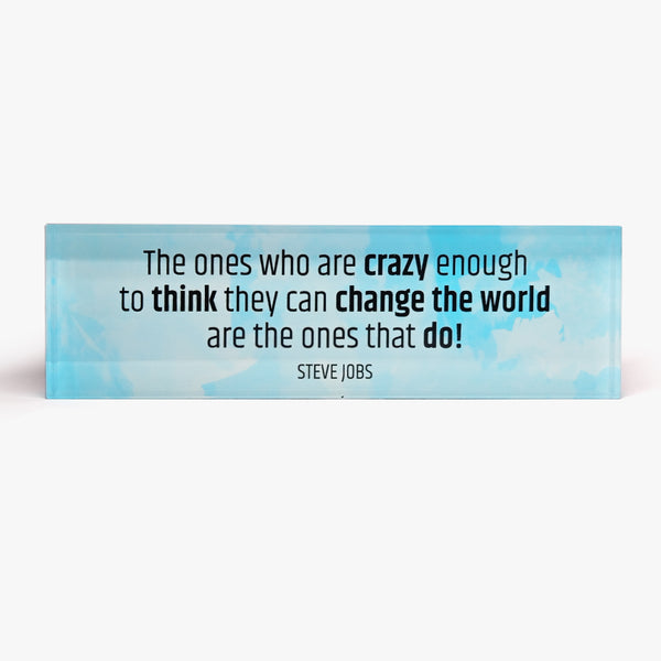 Positivity Panoramic Glass Block: Change the World