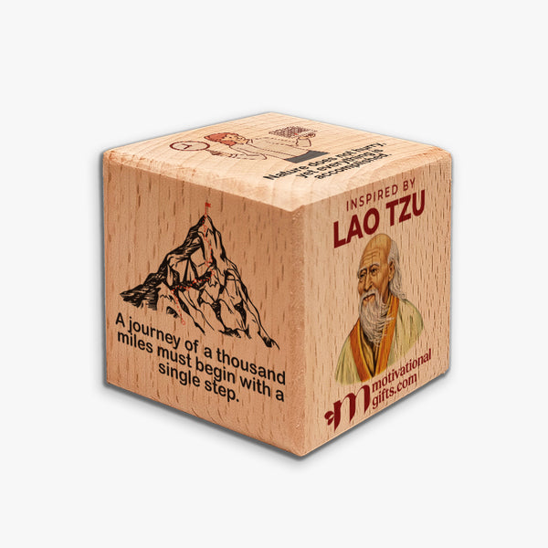 Inspirational Wooden Cube : Lao Tzu