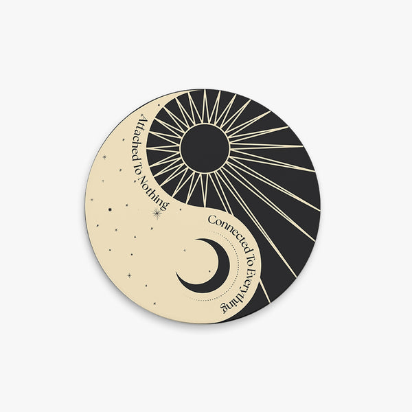 Zen Round Ceramic Coaster: Attached to Nothing