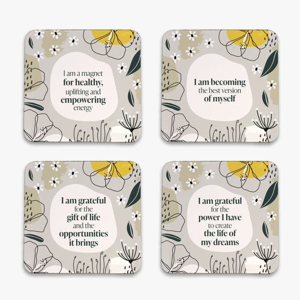 Affirmation Metal Coaster: Best Version (Set of 4)