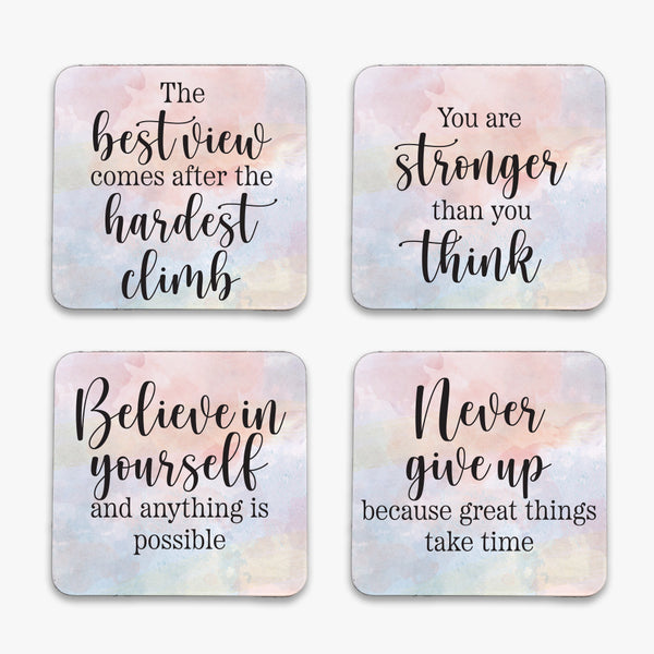 Positivity Metal Coaster: Believe (Set of 4)