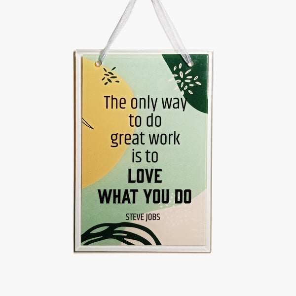 Motivational Rectangle Glass Ornament: Great Work