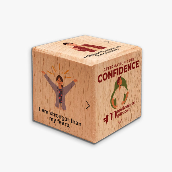 Affirmation Wooden Cube: Confidence