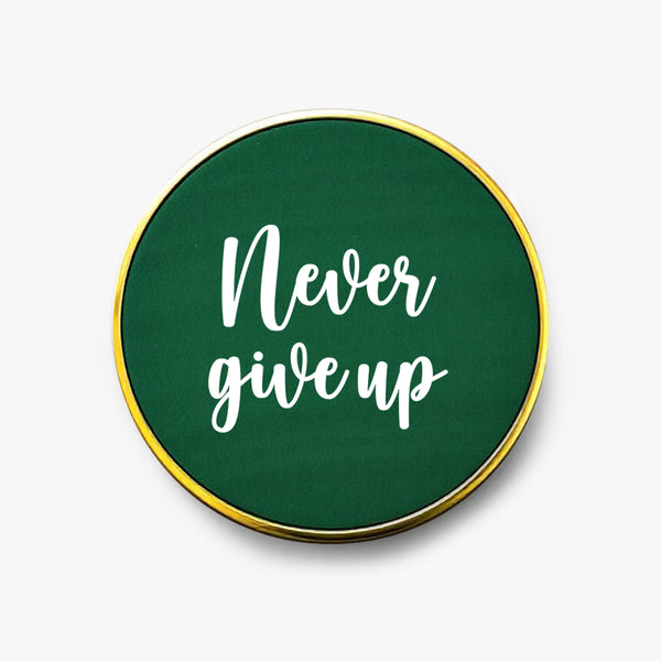 Positivity Leather Coaster: Never Give Up