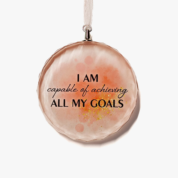 Affirmation Round Glass Hanging: Capable