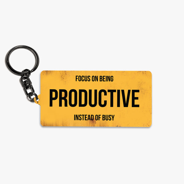 Inspirational Metal Keychain: Productive