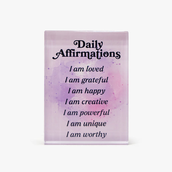 Affirmation Glass Block: Daily Affirmations