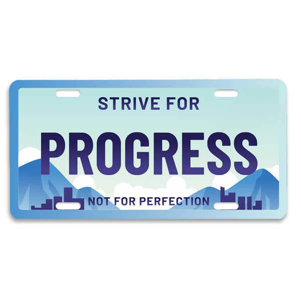 Inspirational License Plate: Progress