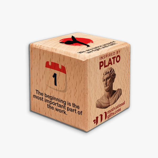 Inspirational Wooden Cube : Plato