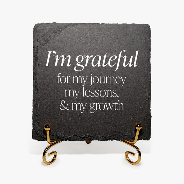 Grateful Marble Slate Display: Grateful for My Lessons