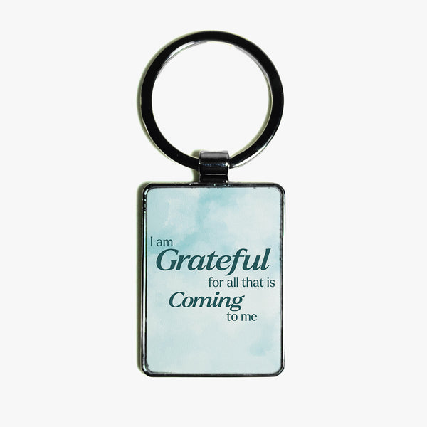 Grateful Leather Keyring: Grateful for the Future