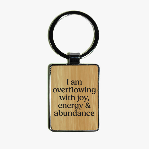 Affirmation Wooden Keychain: Abundance