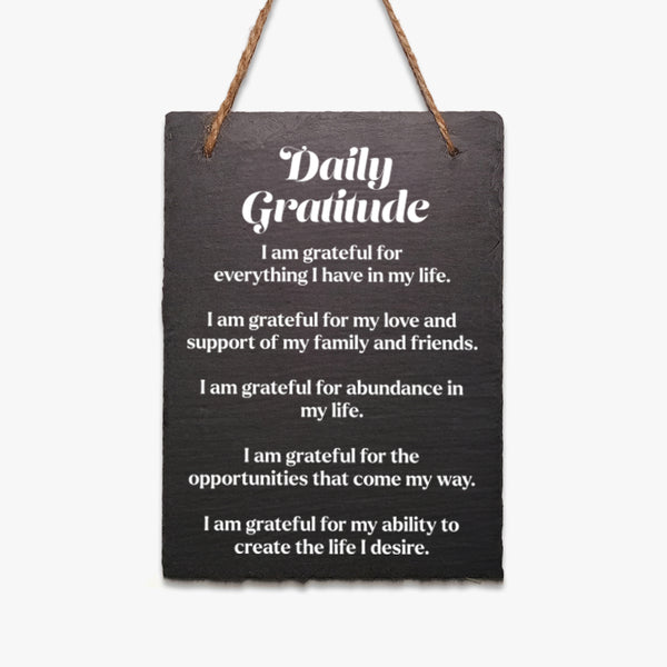 Grateful Hanging Slate: Daily Gratitude