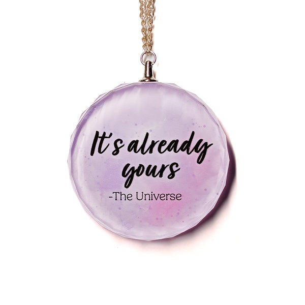 Affirmation Round Glass Hanging: Already Yours