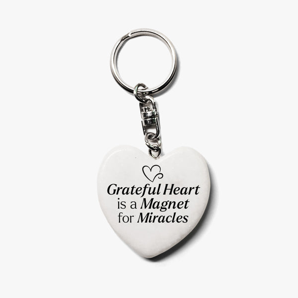 Grateful Marble Keyring: Grateful Heart