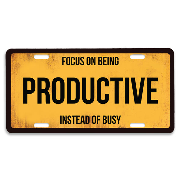 Inspirational License Plate: Productive