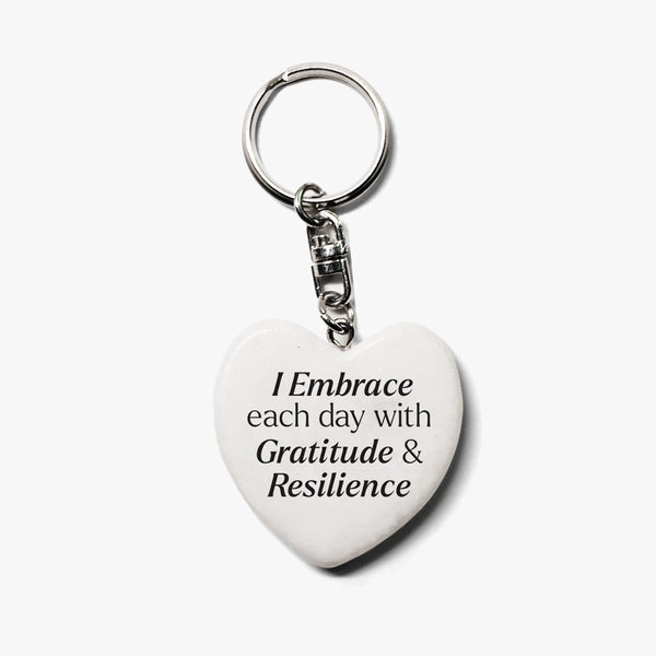 Grateful Marble Keychain: Gratitude & Resilience