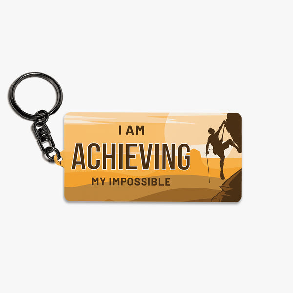 Affirmation Metal Keychain: Achieving Impossible