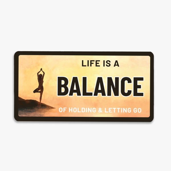 Zen License Plate Fridge Magnet: Balance