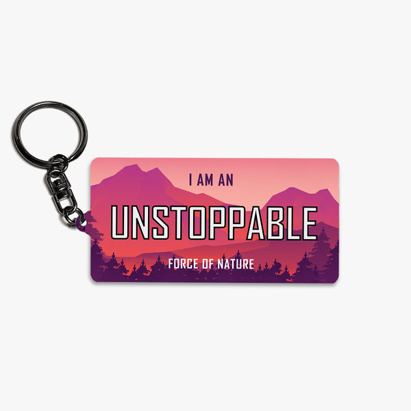 Affirmation Metal Keychain: Unstoppable