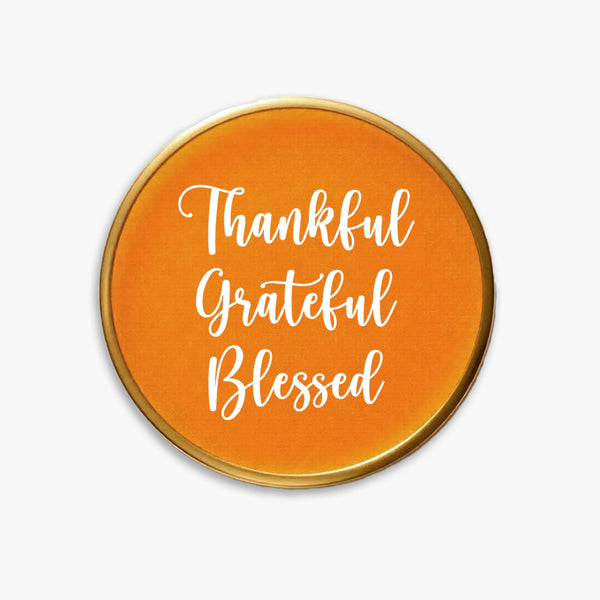 Gratitude Leather Coaster: Thankful Grateful Blessed