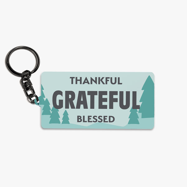 Grateful Metal Keychain: Thankful