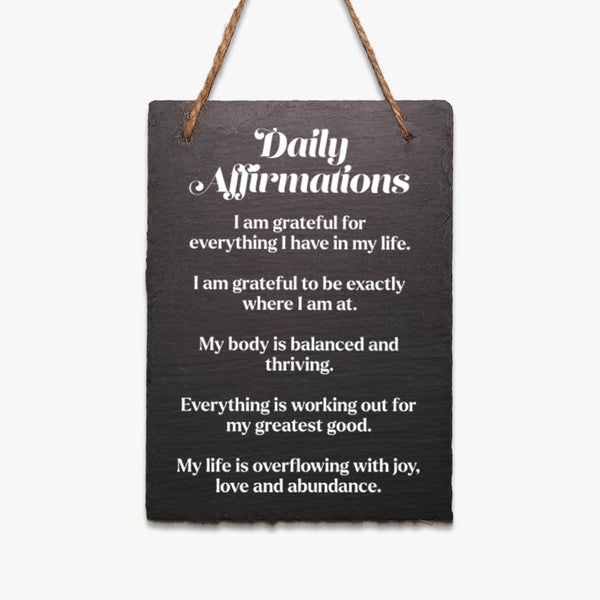 Affirmation Hanging Stone Slate: Daily Affirmations