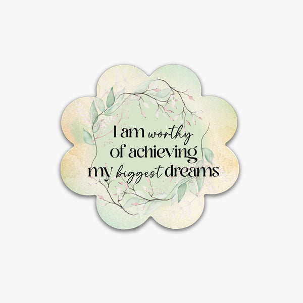 Affirmation Flower Ceramic Coasters: Achieving Dreams