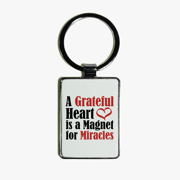 Grateful Leather Keyring: Grateful Heart