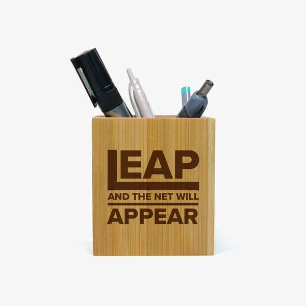 Positivity Wooden Pen Stand: Leap