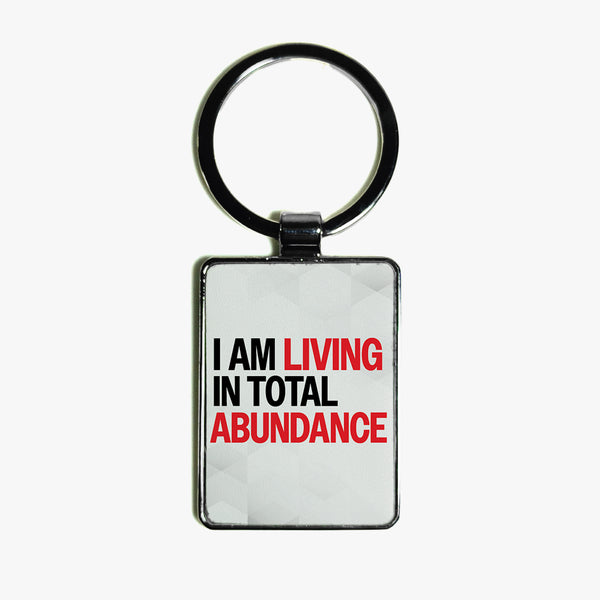 Affirmation Leather Keyring: Life of Abundance