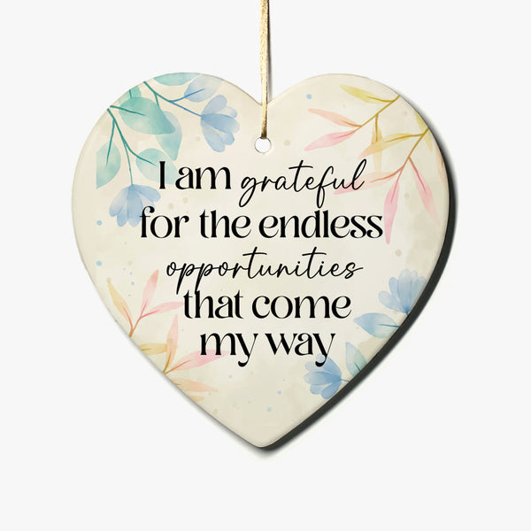 Grateful Heart Ceramic Hanging: Endless Opportunities