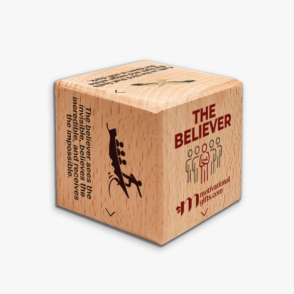 Positivity Wooden Cube: The Believer