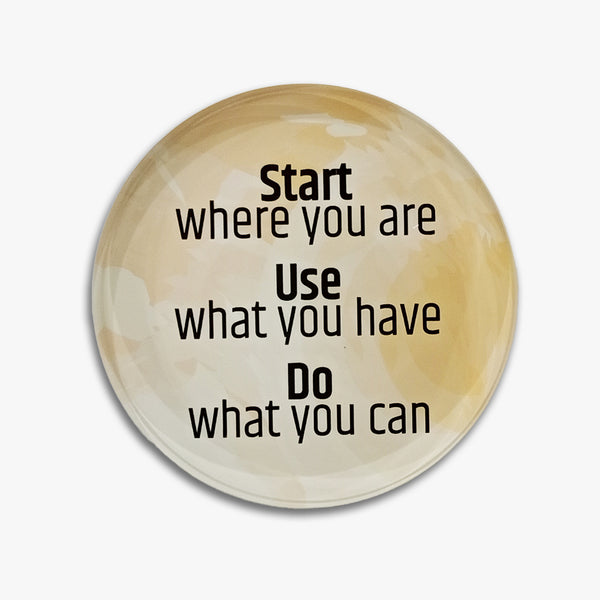 Inspirational Glass Paperweight: Start