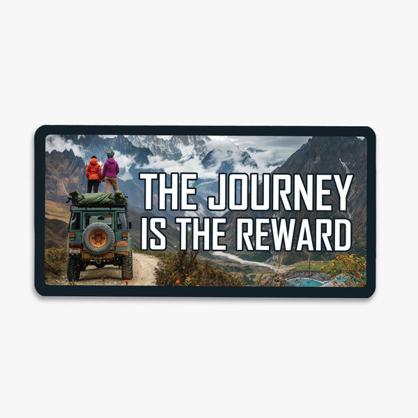 Travel License Plate Fridge Magnet: The Journey is Reward