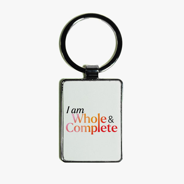 Affirmation Leather Keyring: Whole & Complete