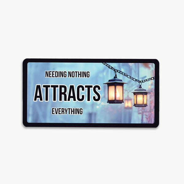 Zen License Plate Fridge Magnet: Needing Nothing